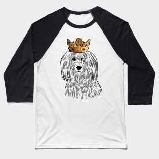 Polish Lowland Sheepdog Dog King Queen Wearing Crown Baseball T-Shirt